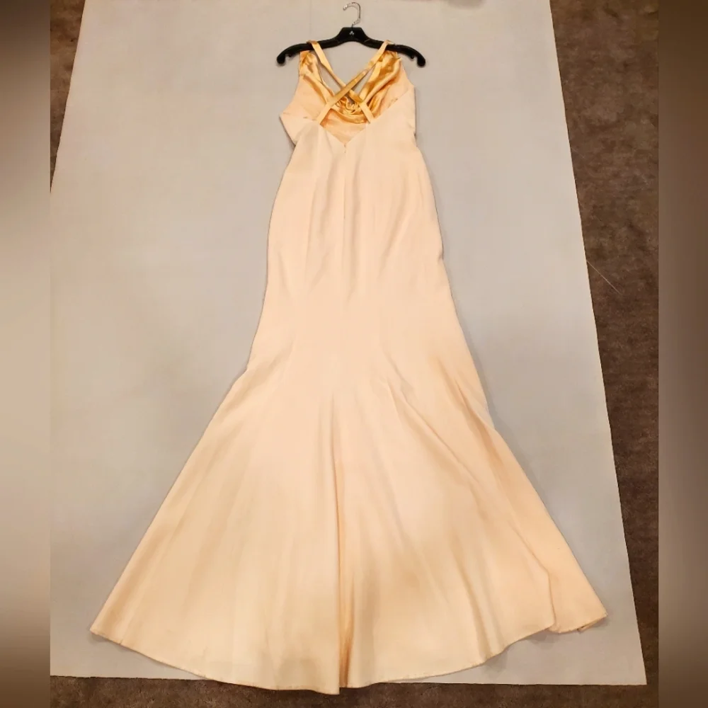 NWT$795 Cinq a Sept Jill Cowlneck Split Leg Gown Dress Maxi Formal in Pearl Sz 6 - Picture 13 of 16